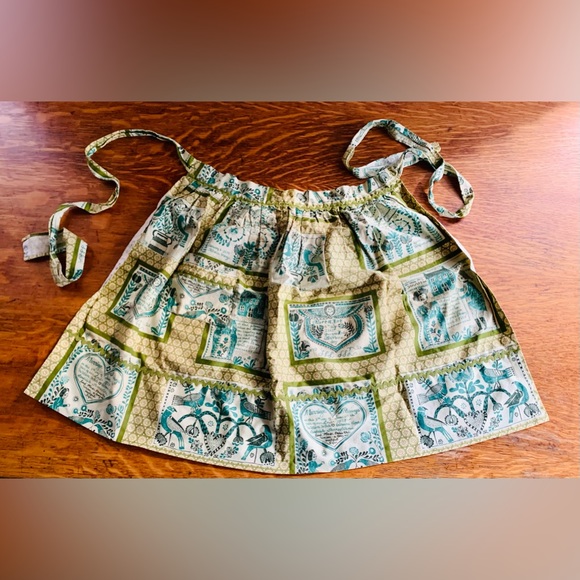 Vintage Waverly Bonded Glosheen Half Apron Marriage Blessing MCM￼ Ricrac 70s ? - Picture 1 of 16